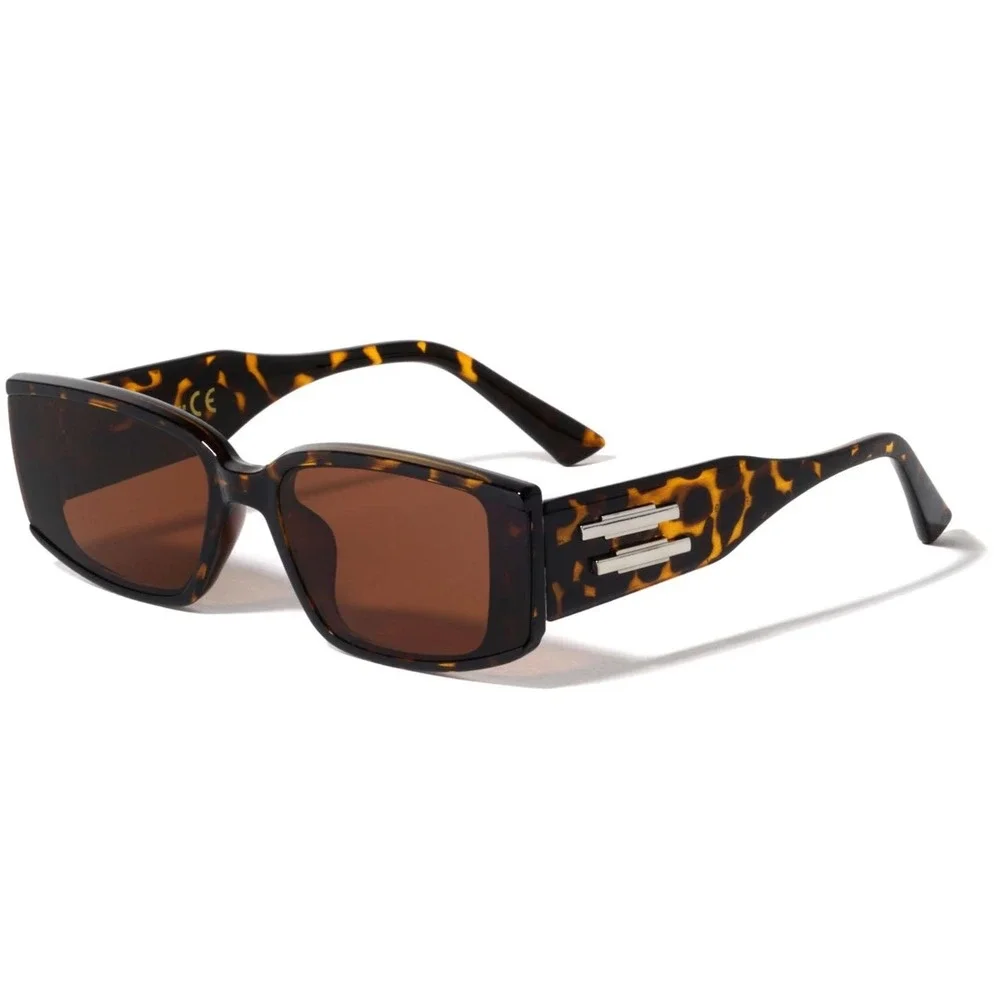 Tortoise Sunglasses‎ Retro Rectangle Brown Lens UV400 Protect Fancy Style Women